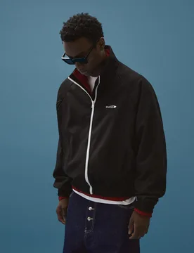 Blouson Zippé Imprimé S Noir - Bershka - FashionsVida