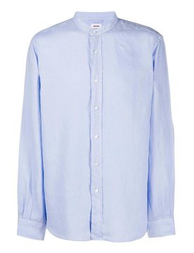 Camicia in lino con colletto a fascetta