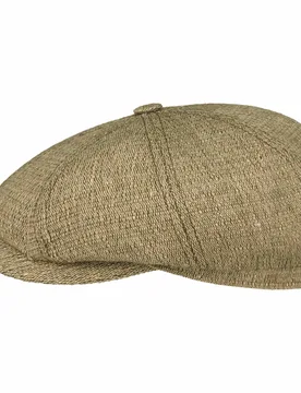 Hatteras Structure Flat Cap by - beige-green - Female - Size: 62 cm - Stetson - FashionsVida