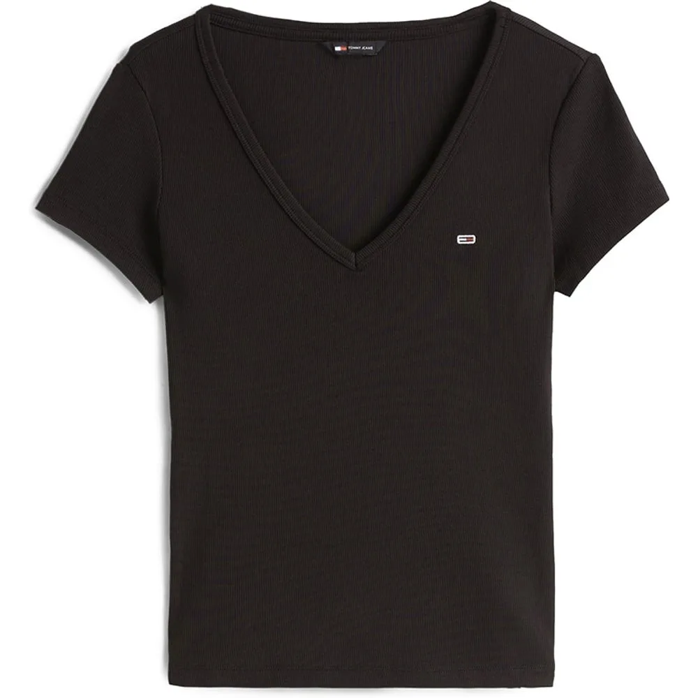 Camiseta de mujer de manga corta y cuello en v - Tommy Jeans - FashionsVida
