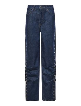 Jeans a gamba larga con bottoni