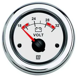 Voltmeter 20-32v White 52 mm unisex