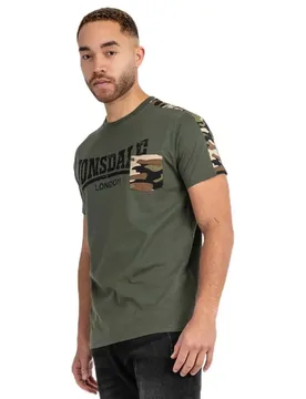 T-shirt à Manches Courtes Huxter Olive / Black 2XL - Lonsdale - FashionsVida