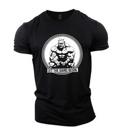 Fitness Muscle Pattern Men's Sports T-Shirts Short Sleeve Gym Workout Sporty Casual Tops 6XL Plus Size O-Neck T Shirt