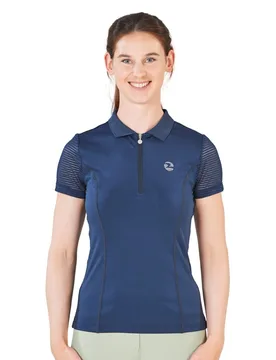 Damen Poloshirt DARLENE TECH navy XXL - Busse - FashionsVida
