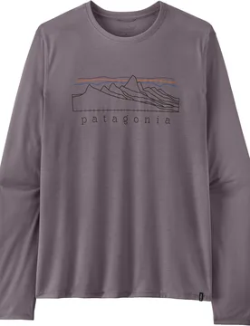 T-shirt ultra-respirant - M's L/S Cap Cool Trail Shirt - Stratapeaks May Grey - Taille M - Gris - Patagonia - FashionsVida