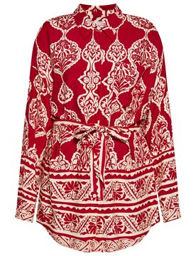 Usha Blusa rojo oscuro / blanco