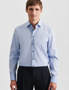 Regular Business Hemd Uni Blau 48 - Seidensticker.com - FashionsVida