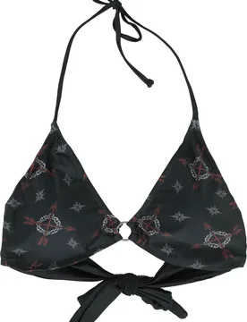 Bikini-Oberteil - Bikini Top With Celtic Prints - M bis XL - für Damen - Größe L - schwarz - Frauen - female - Black Premium by EMP - FashionsVida