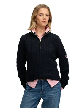 Pull à Demi-zip Slouchy Cable Eclipse Navy S