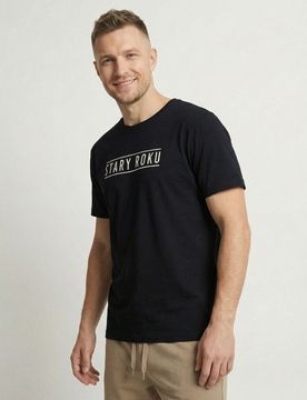 T-shirt in cotone con scritta Stary Roku - nero