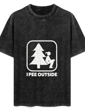 I Pee Outside Girl Sign Funny Camping Hiking Outdoor T-Shirt Plus Size Solid Color T-Shirt - Aliexpress - FashionsVida