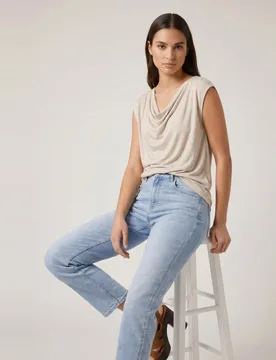 Top drapeado de mujer manga sisa - Vero Moda - FashionsVida