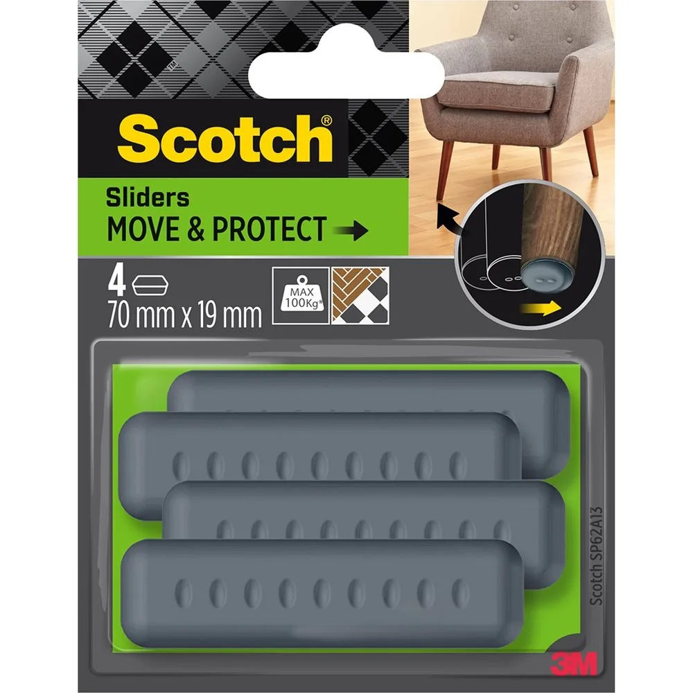 Patines protectores antideslizantes adhesivos 70x19 mm - Scotch - FashionsVida