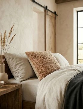 Federa in tessuto bouclé - beige