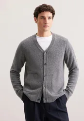 Regular Cardigan Uni Grau XXL