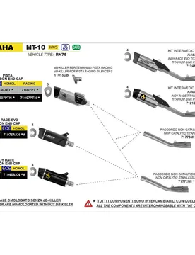DB-Killer per terminale Pista 42mm Yamaha MT-10 2022-2024 taglia unica - Arrow - FashionsVida