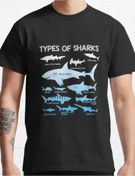 Types Of Sharks Scuba Diving Lover Gift t shirt Vintage Graphic Tee 100% cotton printed clothes All size Tops S-6XL - Aliexpress - FashionsVida