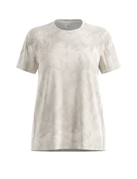 Camiseta de running para mujer Zeroweight Chill-Tec Print beige S - Odlo - FashionsVida