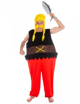 Verleihnix-Kostüm für Herren Asterix und Obelix Faschingskostüm schwarz-rot - male