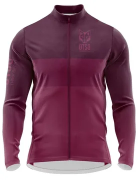 Maglia A Maniche Lunghe Winter Cycling Burgundy - OTSO - FashionsVida