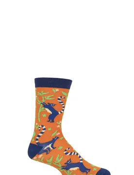 Pair Shared Earth Bamboo Lemurs Socks Multi 7-12 - Multi Coloured - Size: 7-12 - SockShop - FashionsVida