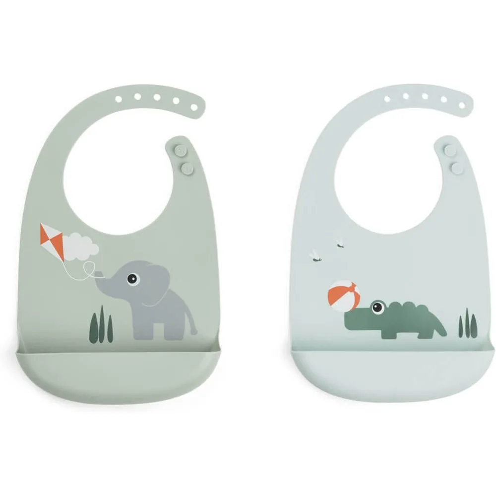 Baberos silicona ajustables pack 2ud Playground - Done by Deer - FashionsVida