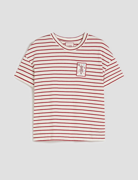 T-shirt in cotone con ricami donna bianco