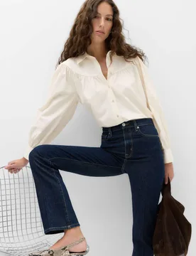 Lyocell Rich Western Style Collared Shirt Beige female - M&S - FashionsVida