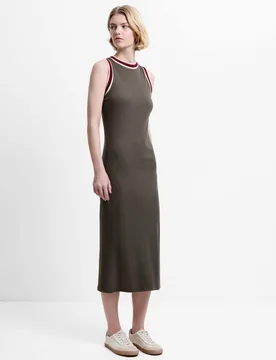 Jersey Knitted Midi Dress Khaki Mix female - French connection - FashionsVida