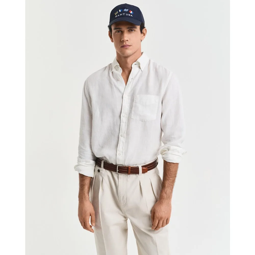Camisa de hombre de lino lisa - Gant - FashionsVida
