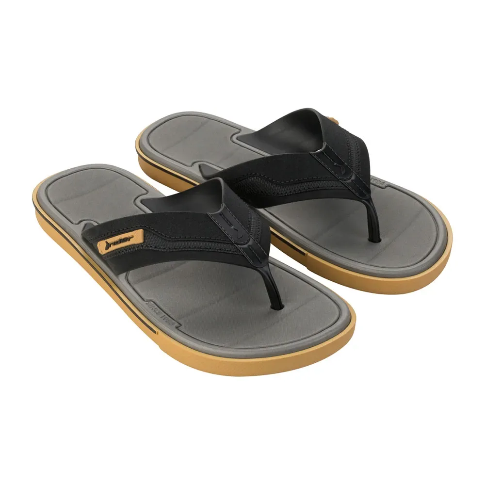 Spin Flip Flops Beige / Black / Grey UK 8 Men - Rider - FashionsVida