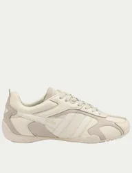 Corva Leather Lace Up Trainers Cream Mix female