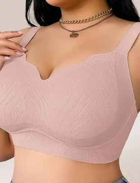 Pieza Sujetador inalámbrico cómodo y sin costuras para mujer de talla grande, con efecto de elevación - Shein - FashionsVida