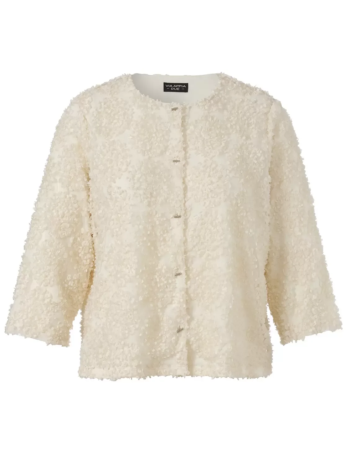 Jacke Rundhals 3/4 Arm Knöpfe female - 48 - FashionsVida