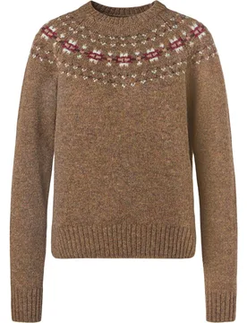 Jersey de mujer con cuello caja y estampado greca - Verhunt - FashionsVida