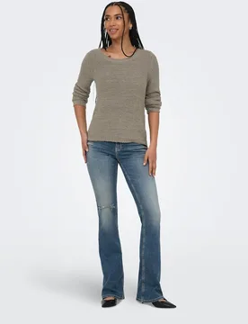 Jersey de mujer de manga larga con cuello redondo - Only - FashionsVida