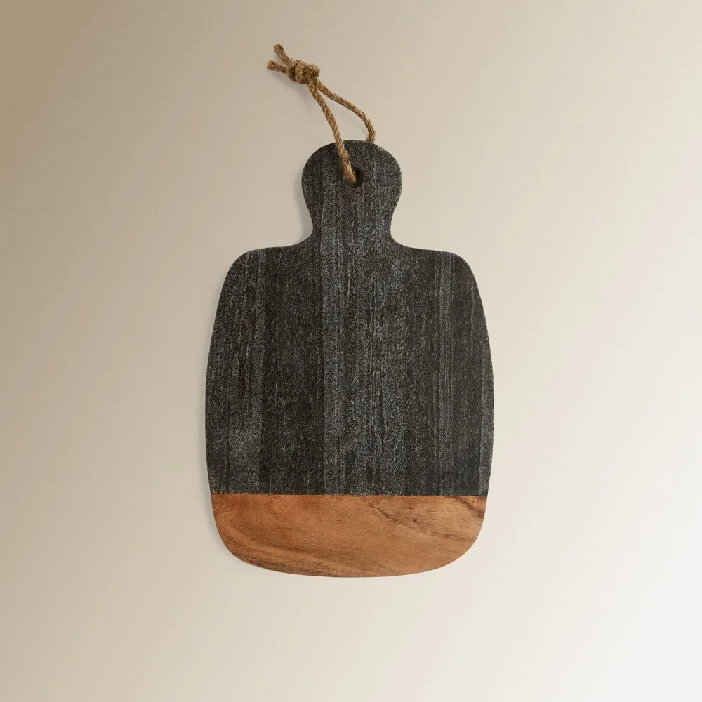 Tabla de cortar rectangular mármol y madera de acacia - El Corte Inglés - FashionsVida