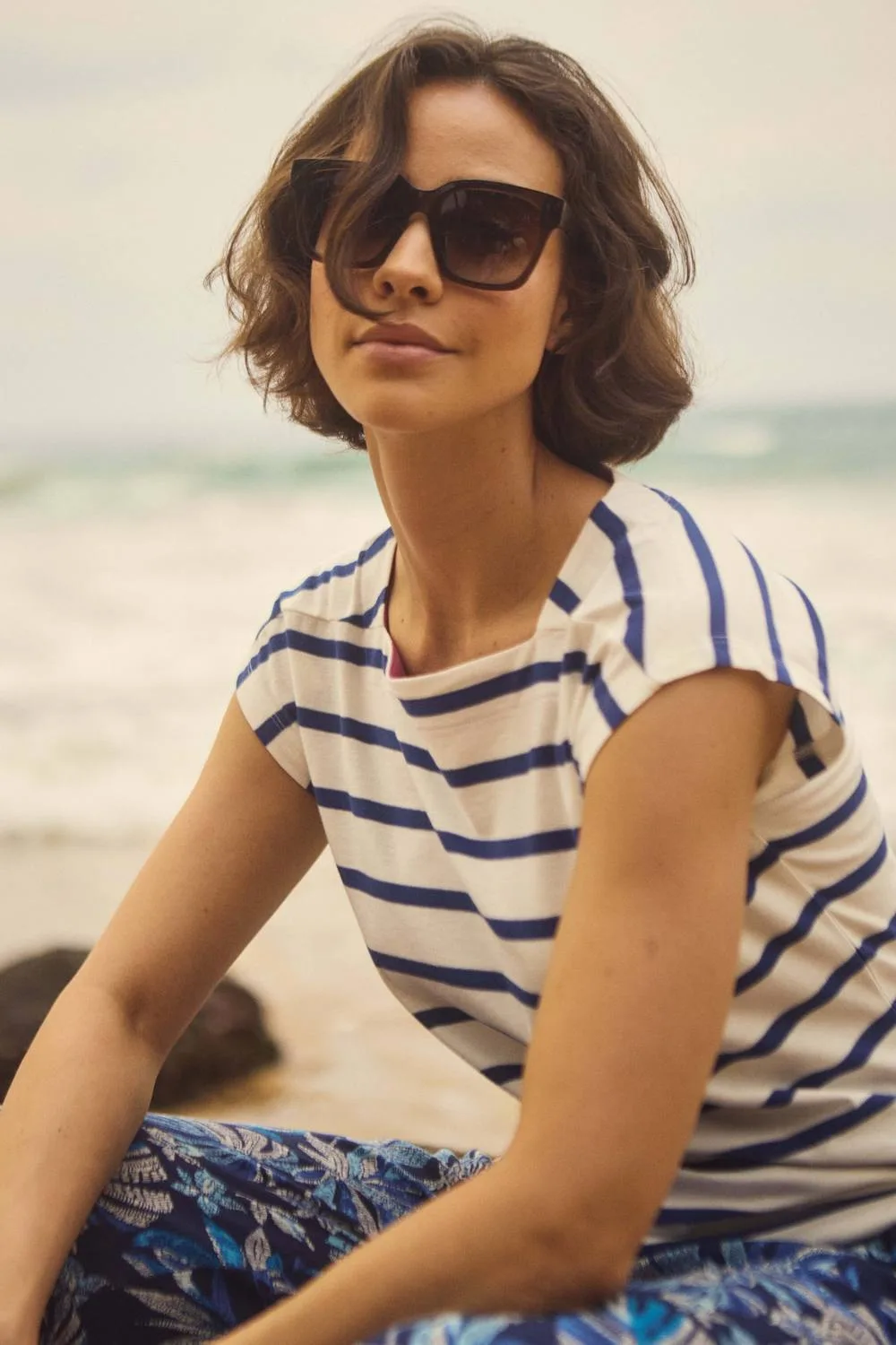 Bowe Striped Jersey T-Shirt - Blue - Size: 10 - Weird Fish - FashionsVida