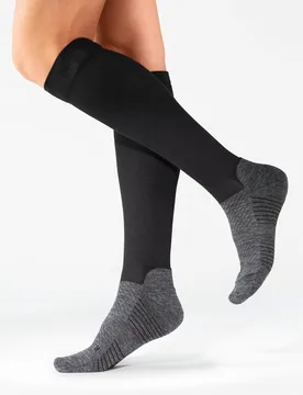 Fit-Stützstrumpf Merino - Schwarz-Grau - male - Size: 42-44 - Avena - FashionsVida