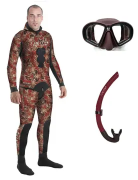 Muta Per Pesca Subacquea Pack Fire Red Camo Basic 3 Mm