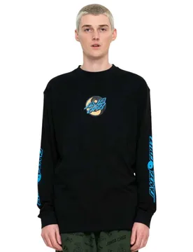 T-shirt à Manches Longues Shark Trip Black M - Santa Cruz - FashionsVida