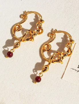 Original Design Retro Vine - Wrapped Snake - Shaped Earrings and Uncommon Creative U - Shaped Natural Stone Drop Earrings M079 - Aliexpress - FashionsVida