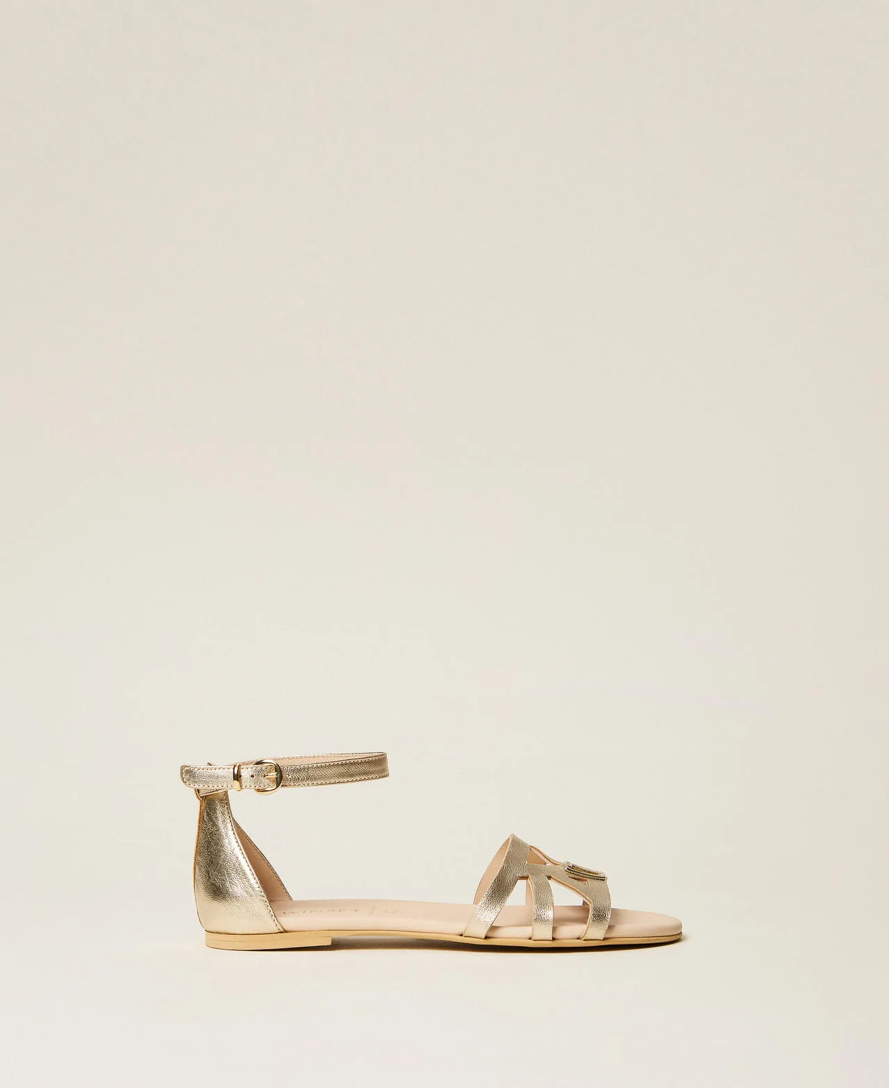Sandales en cuir lamé avec bride - TWINSET - FashionsVida
