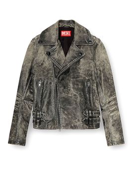 Diesel Cazadora de cuero gris 48