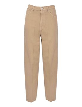 Pantalone Bessie Loose In Bull Di Cotone Noce