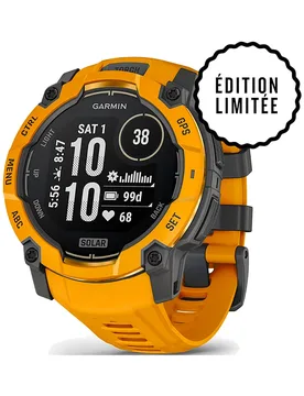 Montre GPS - Instinct 3 50mm Solar Sunburst/Gray - Orange - Garmin - FashionsVida