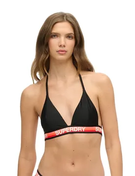 Top Bikini Triangle Stripe Black 2XS