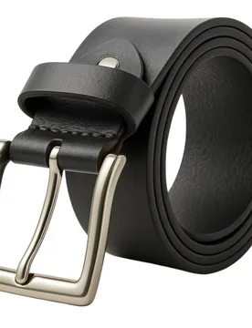 Mens Leather Belts, Premium Genuine Belt 1.5" Width In Black - Size Large - Woodland Leathers - FashionsVida