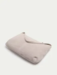 Suede Slouchy Shoulder Bag Light Grey female